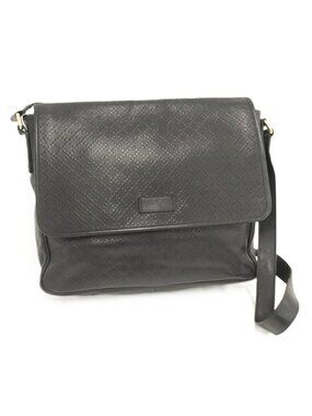 Gucci Shoulder Bag Diamante Leather Black